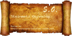 Steinmetz Oszvalda névjegykártya
